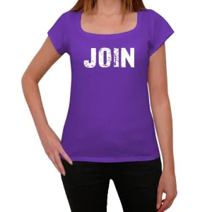 'join, purple, Women's Short Sleeve Round Neck T-shirt 00041