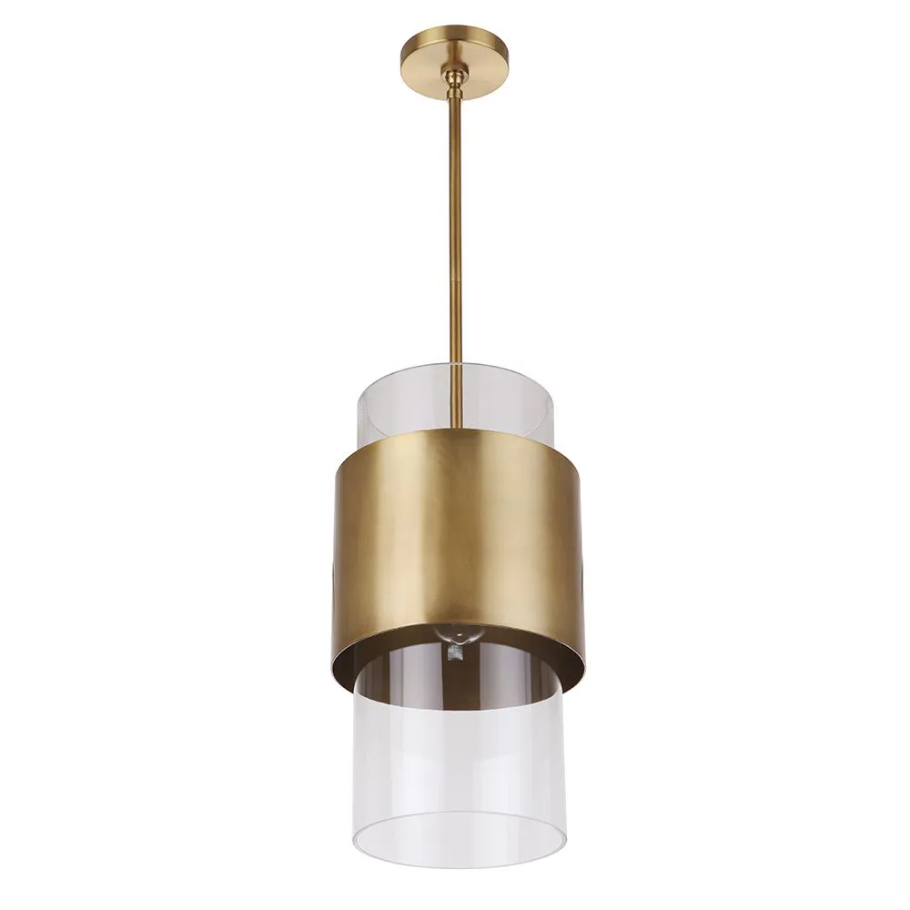 Jupiter 1 Light Pendant - Aged Brass