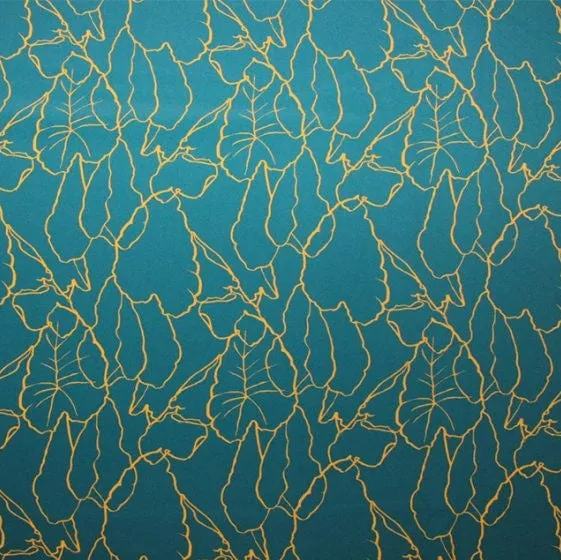 Leaf Outline Printed Spandex | Blue Moon Fabrics