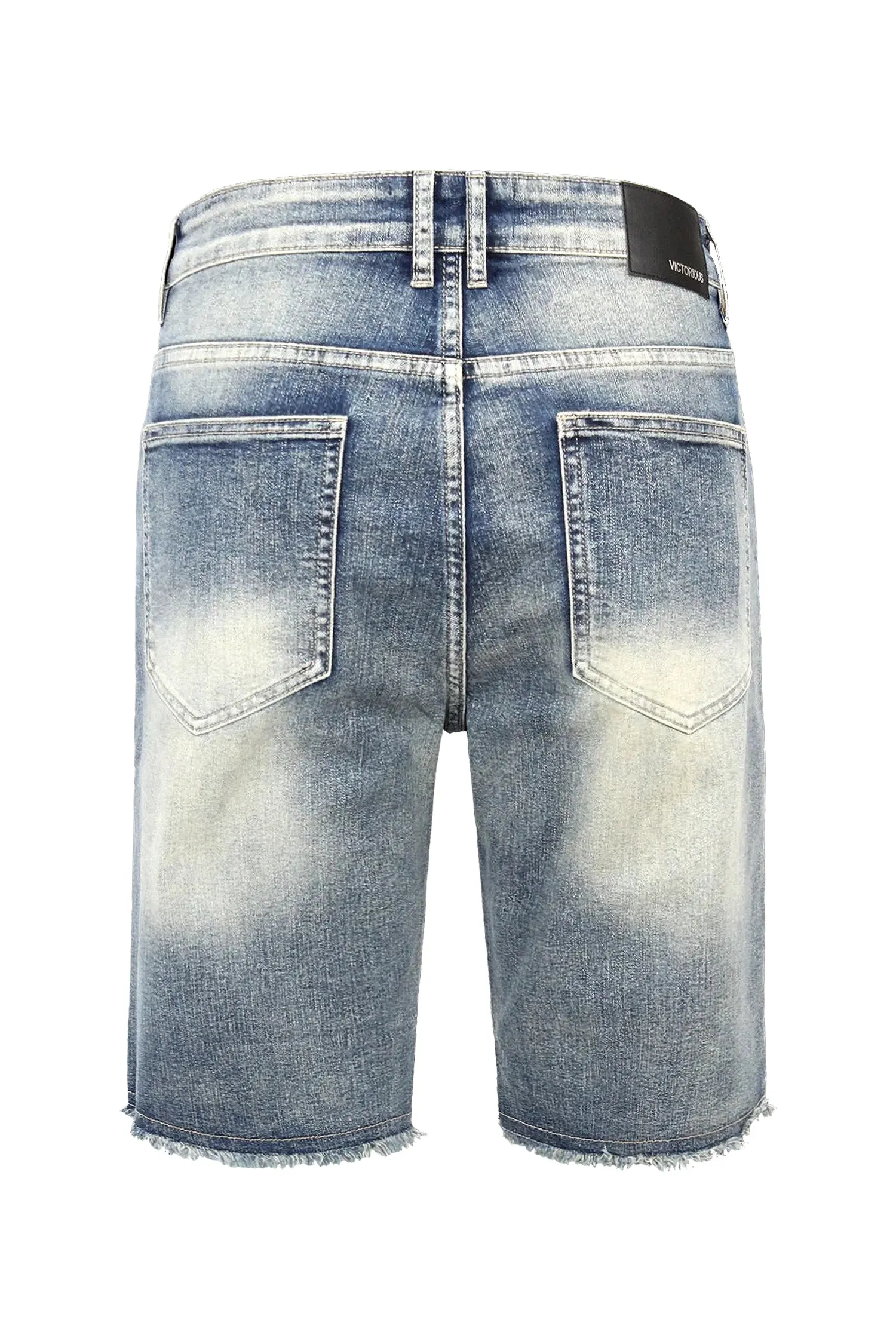 Men's Distressed Washed Out Denim Shorts