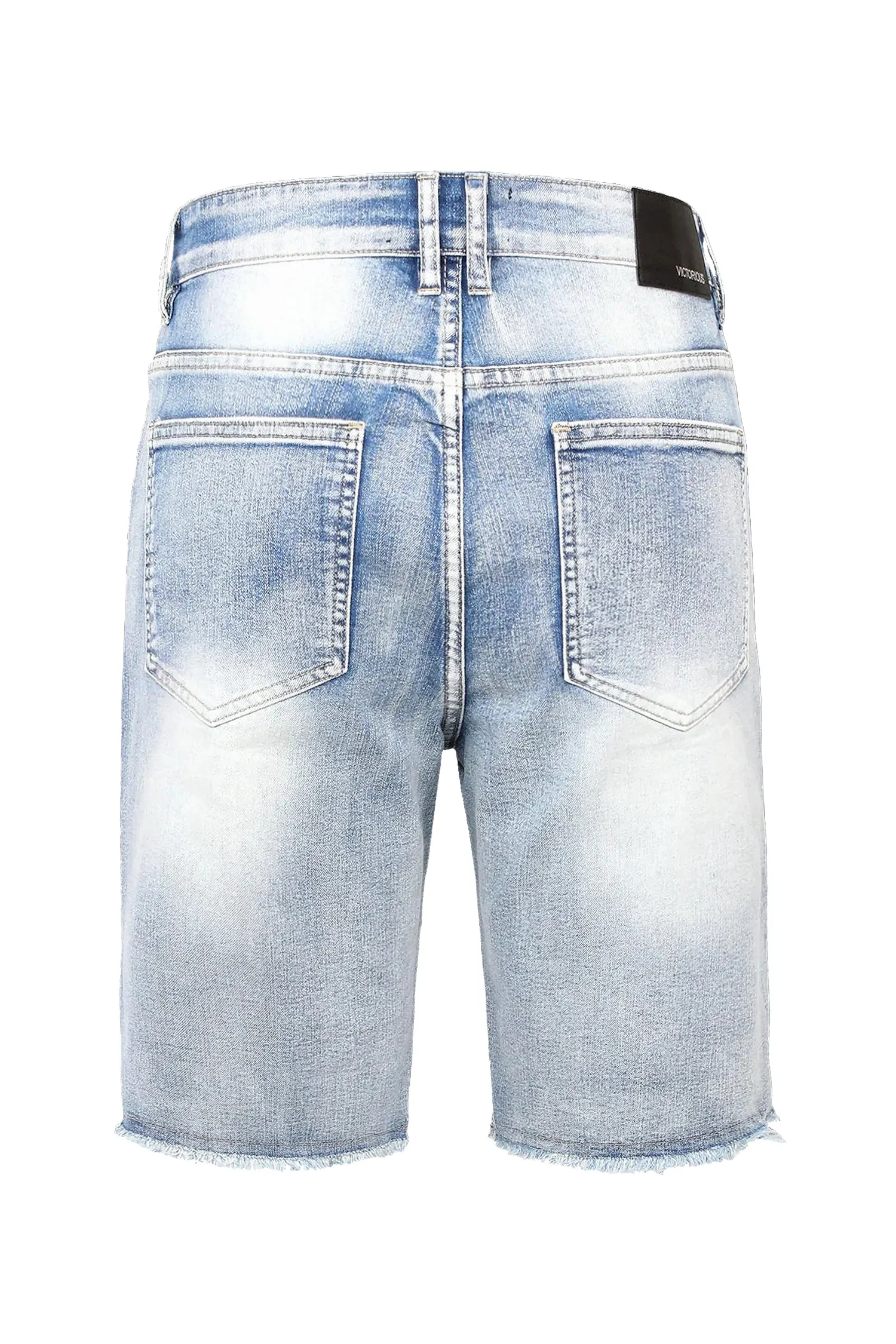 Men's Distressed Washed Out Denim Shorts