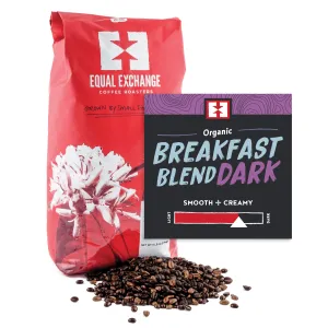 Organic Breakfast Blend Dark Coffee, 5lb whole bean