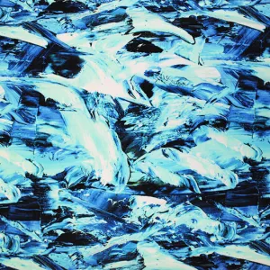 Painted Ice Glaciers Printed Spandex | Blue Moon Fabrics