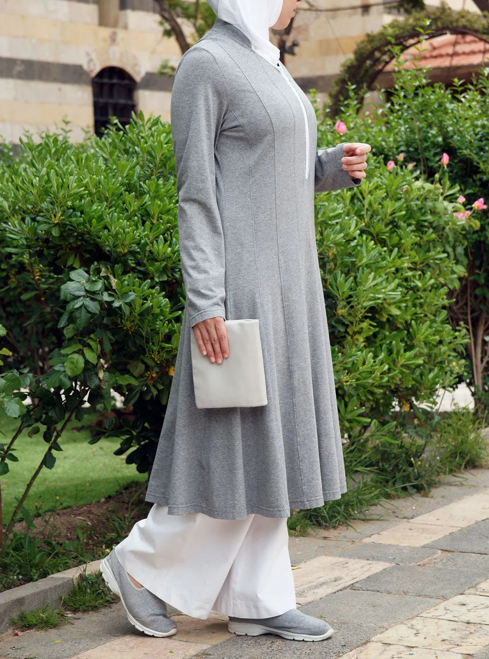 Paneled Tunic with Contrast Neckline