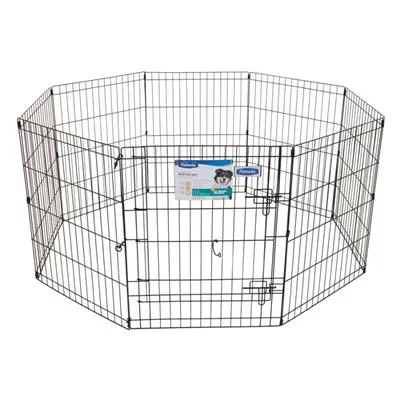 Petmate Exercise Pen With Door Black 30 In - Versatile Indoor/Outdoor Pet Enclosure