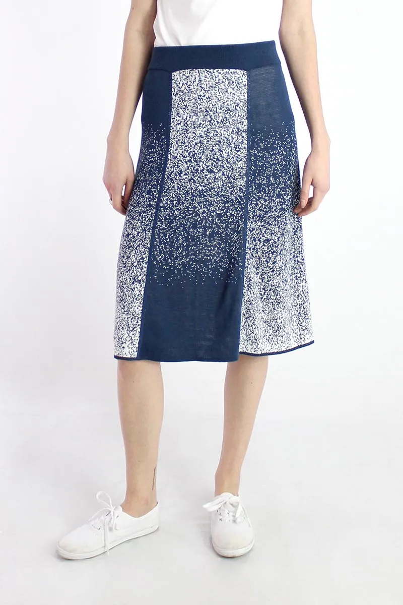 Pima Bamboo Speckled Knee Length Knit Skirt