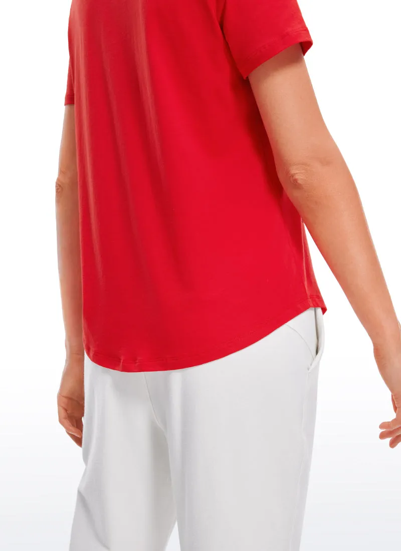 Pima Cotton Yoga Short Sleeves V-Neck