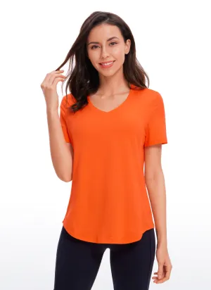 Pima Cotton Yoga Short Sleeves V-Neck