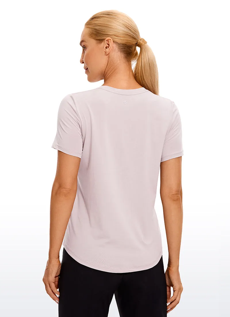 Pima Cotton Yoga Short Sleeves V-Neck