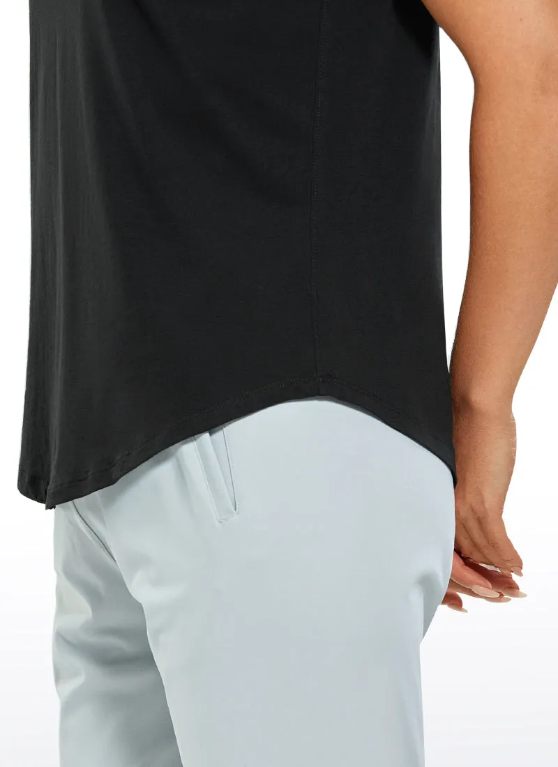 Pima Cotton Yoga Short Sleeves V-Neck