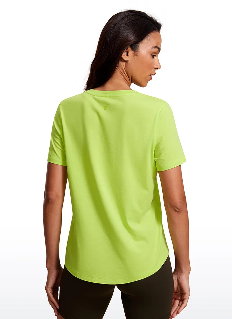 Pima Cotton Yoga Short Sleeves V-Neck