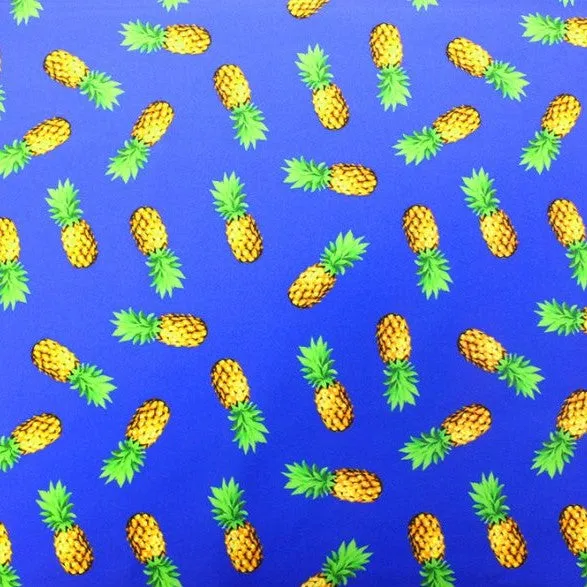 Pineapples Printed Spandex | Blue Moon Fabrics