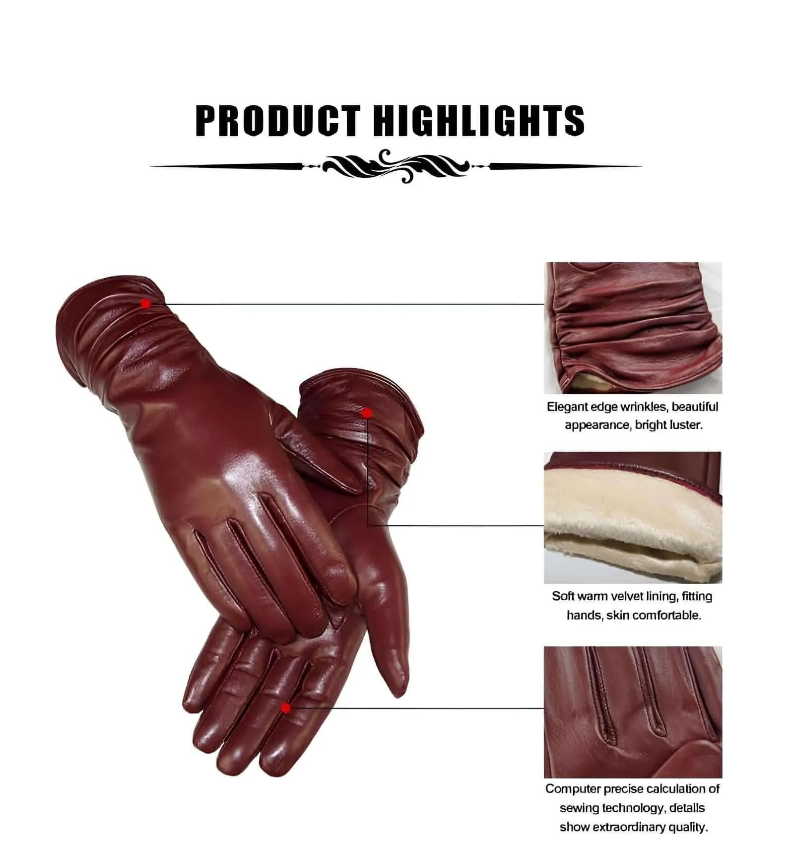 Real Leather Gloves For Women