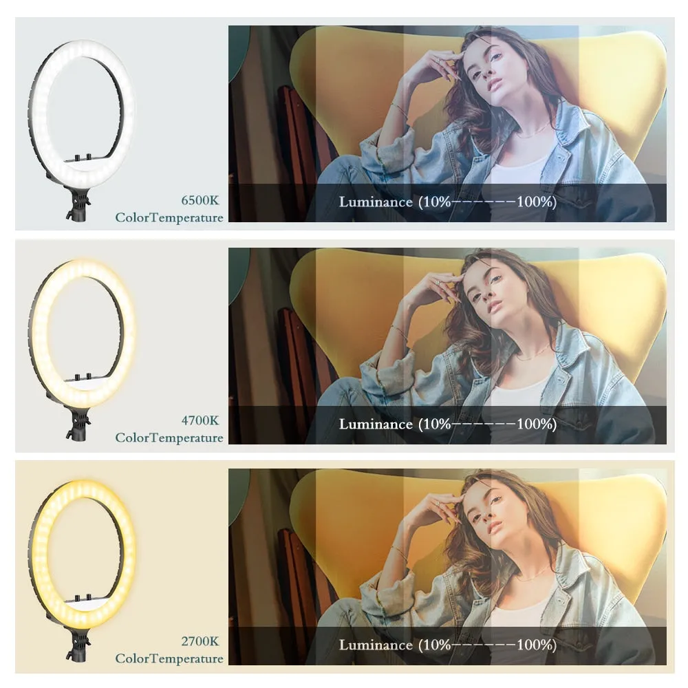 Remote Control 18" Large Selfie Ring Light