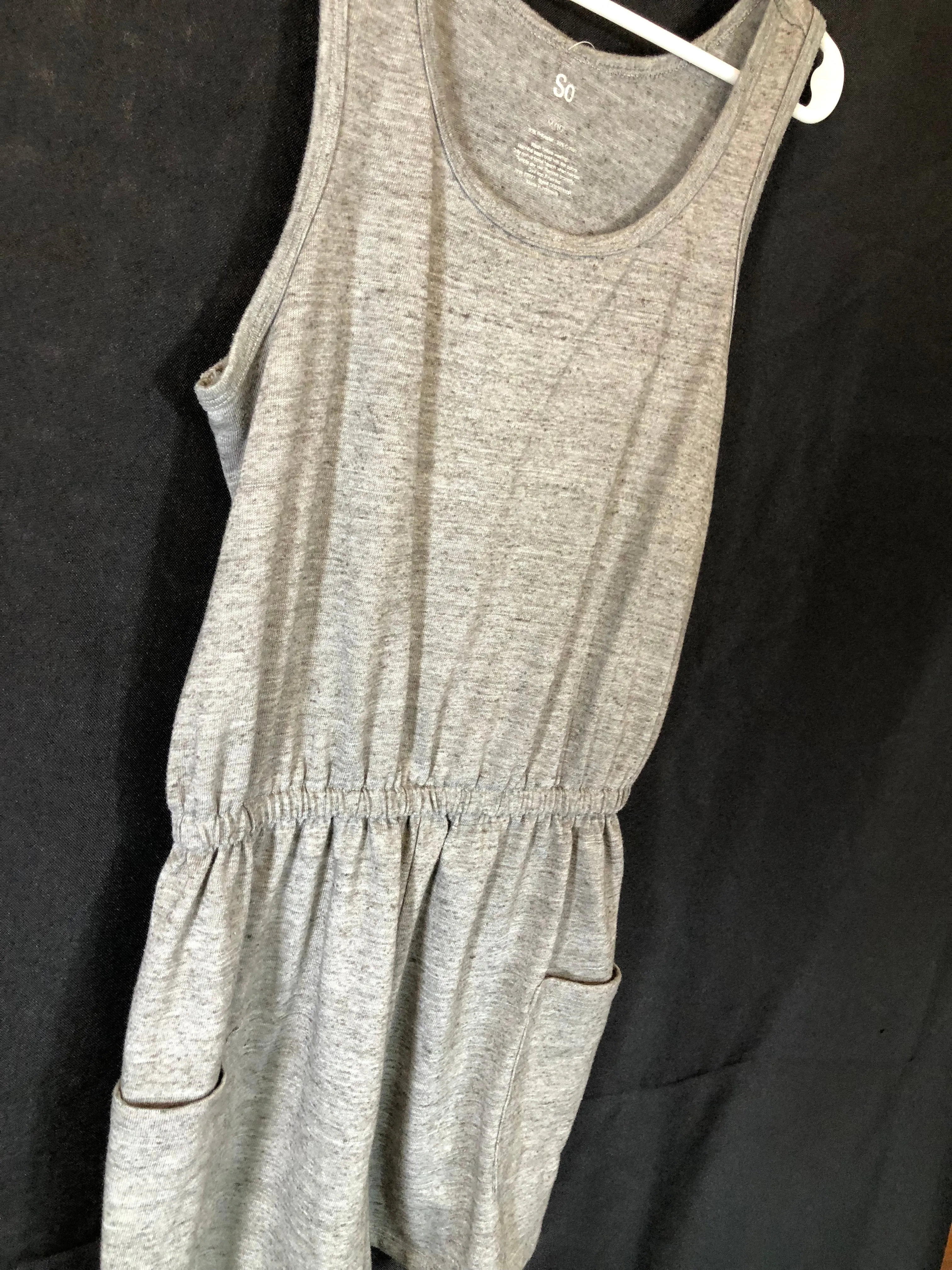 SO Grey Romper Tank Top w/pockets Girls size 10