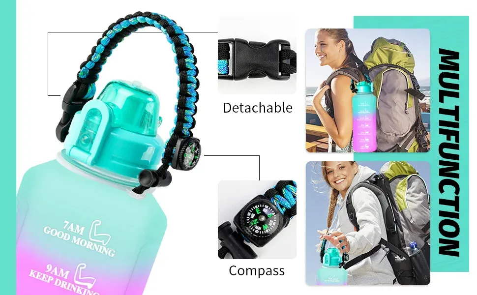 Stay Hydrated Keep Energy Water Bottle with Paracord Handle