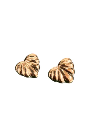 Striped Heart Stud Earrings