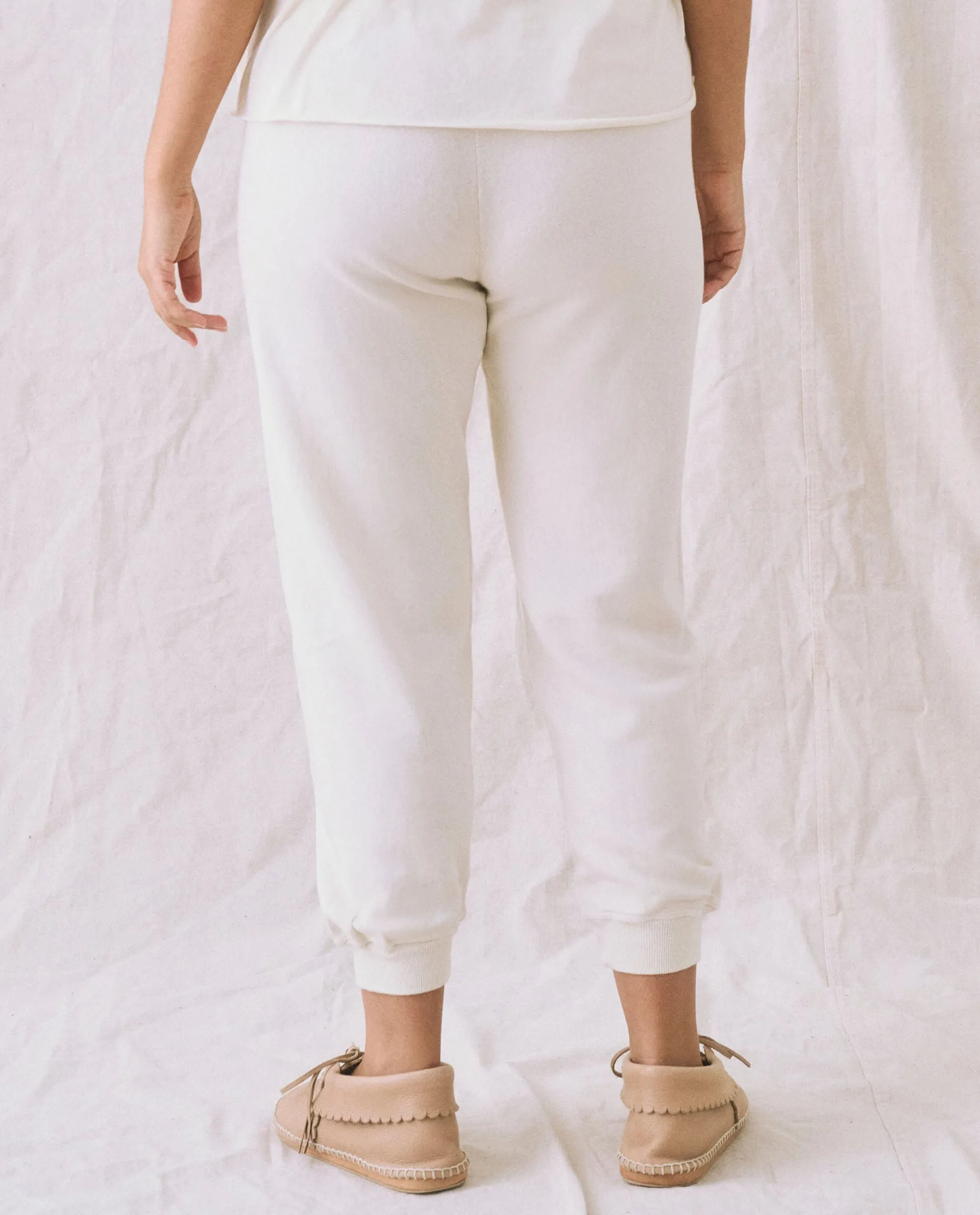 The Cropped Sweatpant. Solid -- Washed White